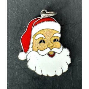 Vintage Sterling Enameled Santa Charm/Pendant